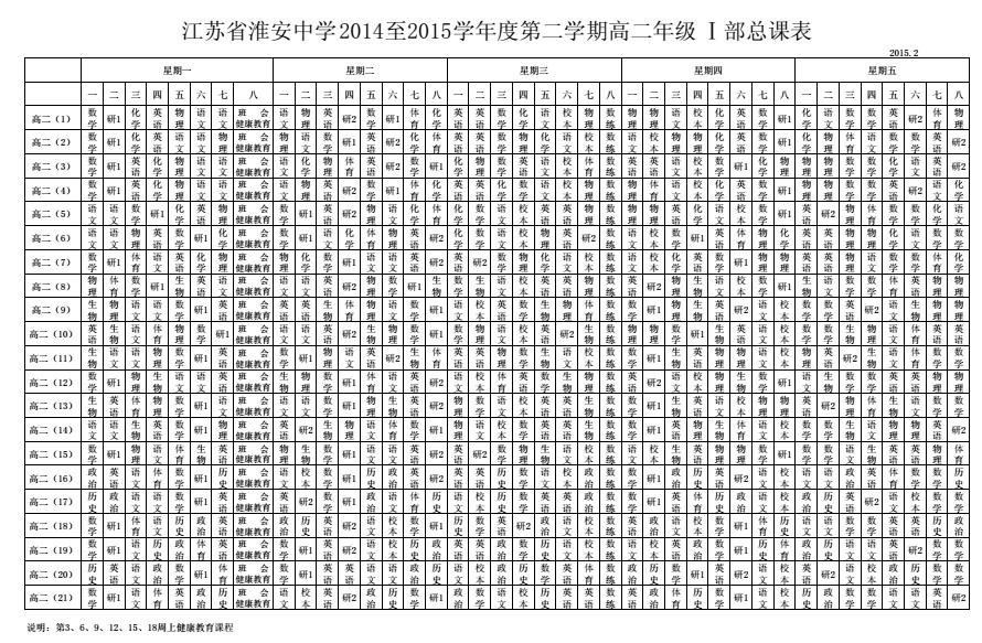 江苏省淮安中学2014至2015学年度第二学期高二年级Ⅰ部总课表QQ图片20170923105458.jpg